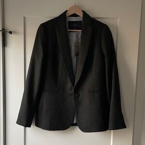 J Crew Parke Blazer in Pine English Wool Herringbone